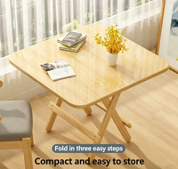 Ensemble de table à manger pliante moderne en bois massif, écologique, pour petits appartements - Meubles pliables portables pour la maison