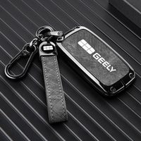 Étui de protection en alliage de zinc et cuir pour clé de voiture Geely Galaxy L6 L7 E8 Sedan EX2 EX5, avec porte-clés et accessoires