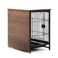 Cage pour Chiens en Gros, Chenil Grand Modèle avec Portes, Maisonnette pour Chiens avec Dessus en Bois et Portes Métalliques