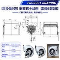 Ventilador Original Alemán D2D133-AB06-31 6SN1162-0BA02-0AA2 de Bajo Ruido, Diseño Compacto, Ventilación para Gabinetes de Servomotor