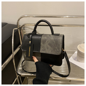 Marcas Bolsa Bolsas De Mulheres De Luxo Senhoras Designer De Patchwork PU Bolsa De Couro Senhoras Bolsas Quadradas Underarm Splice Bolsas De Ombro - Product Image 4