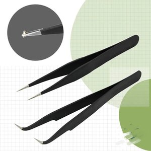 Precision Black DIY Tweezers for <b>Nail</b> Art and Eyelash <b>Extensions</b> Beauty Tools - Product Image 2