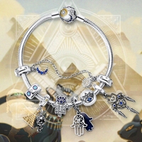 Breloques pendantes en argent sterling 925, croix, ange, pyramide, pharaon, perles, pendentifs compatibles avec les bracelets Pan originaux, breloques pour bijoux DIY