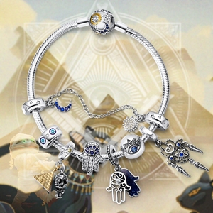 925 argent Sterling balancent breloques <span class=keywords><strong>croix</strong></span> ange pyramide pharaon perles <span class=keywords><strong>pendentif</strong></span> ajustement Original Pan Bracelet bijoux à bricoler soi-même breloques - Product Image 4