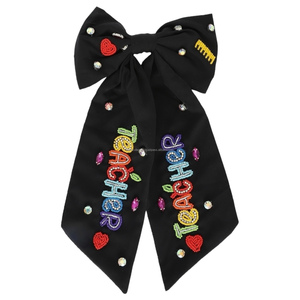 2024 Elegant <b>Alligator</b> Hair <b>Clips</b> for Girls Hot Sales Fashionable Beads Hairgrip Attractive Teacher's Day Theme Hair Bow Fabric - Product Image 3