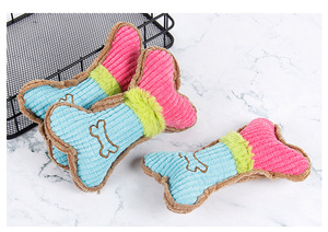 Juguete Masticable Ecológico de Lujo para Perros, Hueso de Peluche con Sonido para el Cuidado Dental - Product Image 3