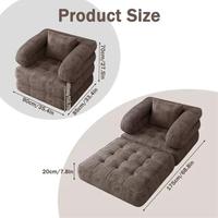 Canapé-lit pliable en tissu, modulaire et réglable, chaise longue de sol extensible en mousse pour salon et chambre