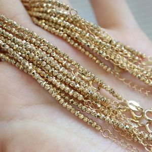 Collar Xinfly de Doble Cadena Gruesa con Cuentas Láser de Oro Amarillo Real de 18k, Resistente al Sudor, de Lujo, Multicapa, para Mujer - Product Image 5