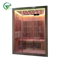Sauna infrarouge sec moderne en bois massif avec panneau de commande informatique, pour intérieur, à vendre