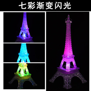 หอไอเฟลเรืองแสง ไฟ LED สีสันสดใส ไฟกลางคืน รุ่นพลาสติก ควบคุมด้วยการแตะ ใช้พลังงานจาก USB เปลี่ยนสีได้ ของตกแต่ง - Product Image 5