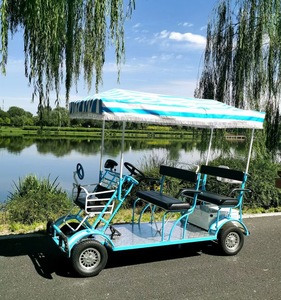 Vélo <span class=keywords><strong>tandem</strong></span> électrique à assistance au pédalage 4 places à louer, cadre en acier, <span class=keywords><strong>moteur</strong></span> à moyeu arrière, type électronique intelligent - Product Image 4