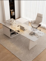 Cokovo Bureau d'angle en pierre de luxe léger avec tiroirs de rangement, idéal pour la maison et le bureau, design moderne et simple, Shimumu, garantie 3 ans