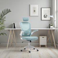 Chaise de bureau ergonomique pivotante moderne de haute qualité en tissu, dossier haut, appui-tête réglable, hauteur réglable pour sièges de direction