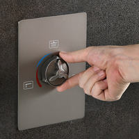 Robinet de Douche Thermostatique Mural 3 Voies Premium avec Mitigeur et Diverter 3 Fonctions, Design Moderne, Finition Noire, Haute Pression