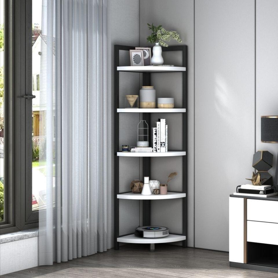 Timber Based New Minimalist Modern Wood Corner Bookcase Storage Cabinet with Shelf ...