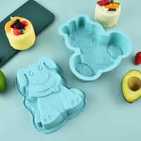 Nouveau moule à gâteau en silicone en forme de dinosaure, ensemble de trois pièces, outils de cuisson écologiques