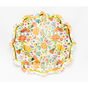 Vajilla de Papel Floral con Borde Dorado Estampado en Caliente Personalizado de Damai, Fabricante de Vajilla de Papel Desechable, Vajilla de Papel para Fiestas en el Jardín - Product Image 4