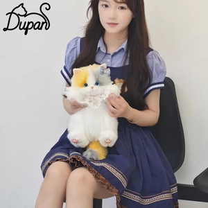 DUPAN Kawaii Haustier-Tasche Rosa Schal Plüsch-Katzen-Rucksack 3-in-1 Simulierter Sitzender Lebensechter Plüsch-Katzen-Rucksack für Kinder - Product Image 1