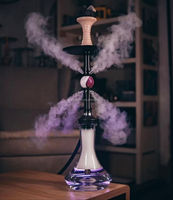 Adaptateur à tube unique Resin Planet Hookah MOZE en alliage d'aluminium avec finition miroir et coffret cadeau pour chicha narguilé