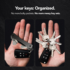 Porte-<span class=keywords><strong>clés</strong></span> de <span class=keywords><strong>voiture</strong></span> minimaliste à <span class=keywords><strong>double</strong></span> tête, grande capacité, en métal personnalisé, organisateur de <span class=keywords><strong>clés</strong></span> pour voitures - Product Image 4