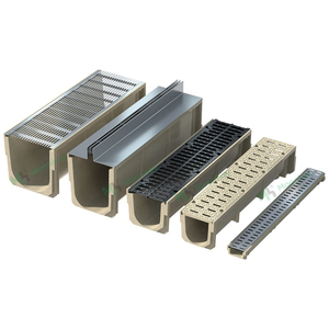 <span class=keywords><strong>Grille</strong></span> de drainage de canalisation en béton polymère avec couvercle en <span class=keywords><strong>fonte</strong></span> de style moderne pour le drainage des eaux de jardin et de route - Product Image 3