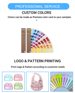 Bán buôn thân thiện với môi trẻ em ăn uống đặt bé đào tạo <span class=keywords><strong>Feeder</strong></span> Divider tấm hút bát muỗng không độc hại Silicone ăn đồ dùng - Product Image 4