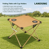 Table de camping pliable portable en gros pour barbecue en plein air, plage, randonnée, bureau pliable en tissu Oxford avec sac de rangement