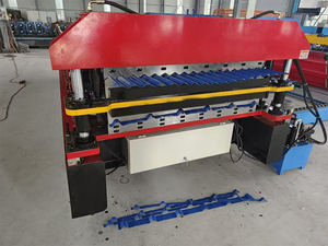 Máquina formadora de rollos de doble capa automática para chapa de techo de hierro corrugado Ibr Trapezoidal Ribtype Azulejo usado Motores de acero PLC - Product Image 6