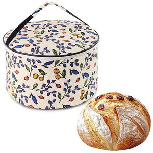 Sac à pain en lin biologique et cire d'abeille pour pain au levain et pain fait <span class=keywords><strong>maison</strong></span>, sac de rangement rond réutilisable pour pains ronds et pains boules - Product Image 1