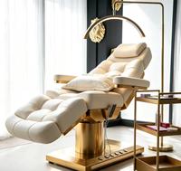 Table de massage électrique chauffante de luxe pour spa et salon de beauté, fauteuil médical de podologie, lit de soin esthétique pour esthéticienne, visage et cils