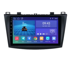 Jitu 9 Inch 8 + 128G Android 10 Mobil Radio Receiver Sistem Cerdas DVD Player GPS Navigator AI Speaker untuk Mazda 3 2010-2013