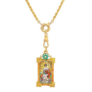 قلادة نسائية عصرية مطلية بالذهب على الطراز البوهيمي قلادة ملونة من المينا والقمر نجمة عين Dvil قلب التارو قلادة شمس قلب حب - Product Image 5