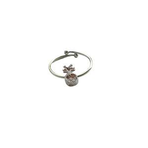แหวนรูปสับปะรด สแตนเลส 316L ชุบทอง PVD ปรับขนาดได้ เครื่องประดับแฟชั่น - Product Image 1