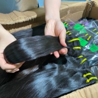 Paquetes de Cabello Humano Virgen Vietnamita 100% Natural, Liso, de un Solo Donante, con Cutícula Alineada, Calidad de Salón