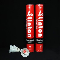 Ventes en gros, prix bas, fournisseur d'usine, volant de badminton Lingdong LT-01, plume de canard de qualité supérieure, blanc, vitesse 75-78, vol A+++