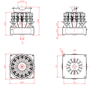 Máquina de llenado de polvo de té y café, equipo pequeño para envasar sal, granos, multicabezal, 14 cabezales - Product Image 3