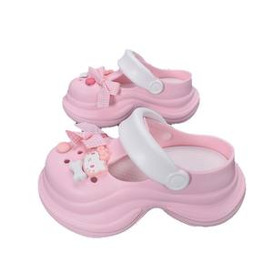 Sabots Hello Kitty pour femmes, semelle épaisse, antidérapants, couleurs acidulées, chaussures d'été Crocs, taille 39, bleu clair, blanc, rose - Product Image 2