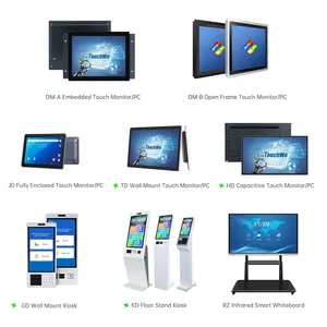 Narrow Bezel 10 13 15 18 21 23 27 32 43 Inch Wall Mount All In 1 Panel Pc PCAP Touch Screen Monitors For Kitchen