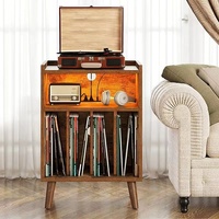 Ancien support de lecteur, organisateur de stockage de disques vinyle support de plateau tournant en bois support de Table de lecteur de disques vinyle