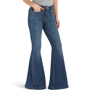 Jean en denim déchiré coupe skinny évasée surdimensionnée pour femme, taille haute, personnalisé, de haute qualité - Product Image 4