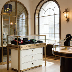 Vitrine à bijoux sur mesure avec panneaux en verre pare-balles, éclairage LED, serrure biométrique avancée, respectueuse de l'environnement, ODM, sécurité maximale - Product Image 4