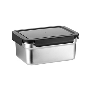 304 stainless steel preservation food grade refrigerator storage box sealed box fruit bento box