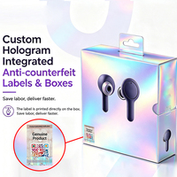 Boîte d'emballage en papier de sécurité avec étiquette holographique QR intégrée, anti-contrefaçon, traçabilité, impression personnalisée, certifiée FSC ISO CE