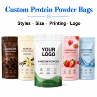 Sachets personnalisés haute qualité pour poudre protéinée, résistants à l'humidité, avec fermeture éclair refermable, finition mate, emballage alimentaire pour lait