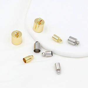 <b>Copper</b> Plated Tassel Cap Round Rope Buckle For <b>Bracelet</b> Making D102 - Product Image 4