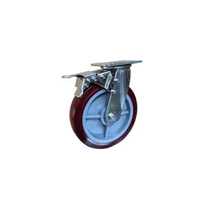 Schwerlast-Edelstahlrollen (304) 4\", 5\", 6\", 8\" aus Polyurethan, fest & drehbar, rostfrei mit Bremsen - Product Image 2