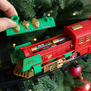 Màu Xanh Lá Cây giáng sinh đào tạo trang trí bằng gỗ cây giáng sinh tàu điện tử theo dõi Xmas đồ chơi - Product Image 4