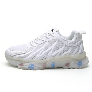 Red <b>White</b> Chunky Sneakers Lace Up <b>Casual</b> Walking <b>Shoes</b> Cushioned Slip Resistant Low Top Streetwear - Product Image 5