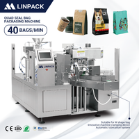 Machine d'emballage industrielle LINPACK, automatique, pour noix, chips, nourriture pour chiens, grains de café, biscuits, sachets préformés en forme de M