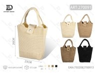 Borsa da Donna in Maglia con Bottone Singolo, Casual, Capacità 3L, Due Manici, Tinta Unita - Product Image 1